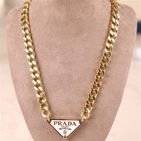 silver prada necklace triangle|gold prada necklace dupe.